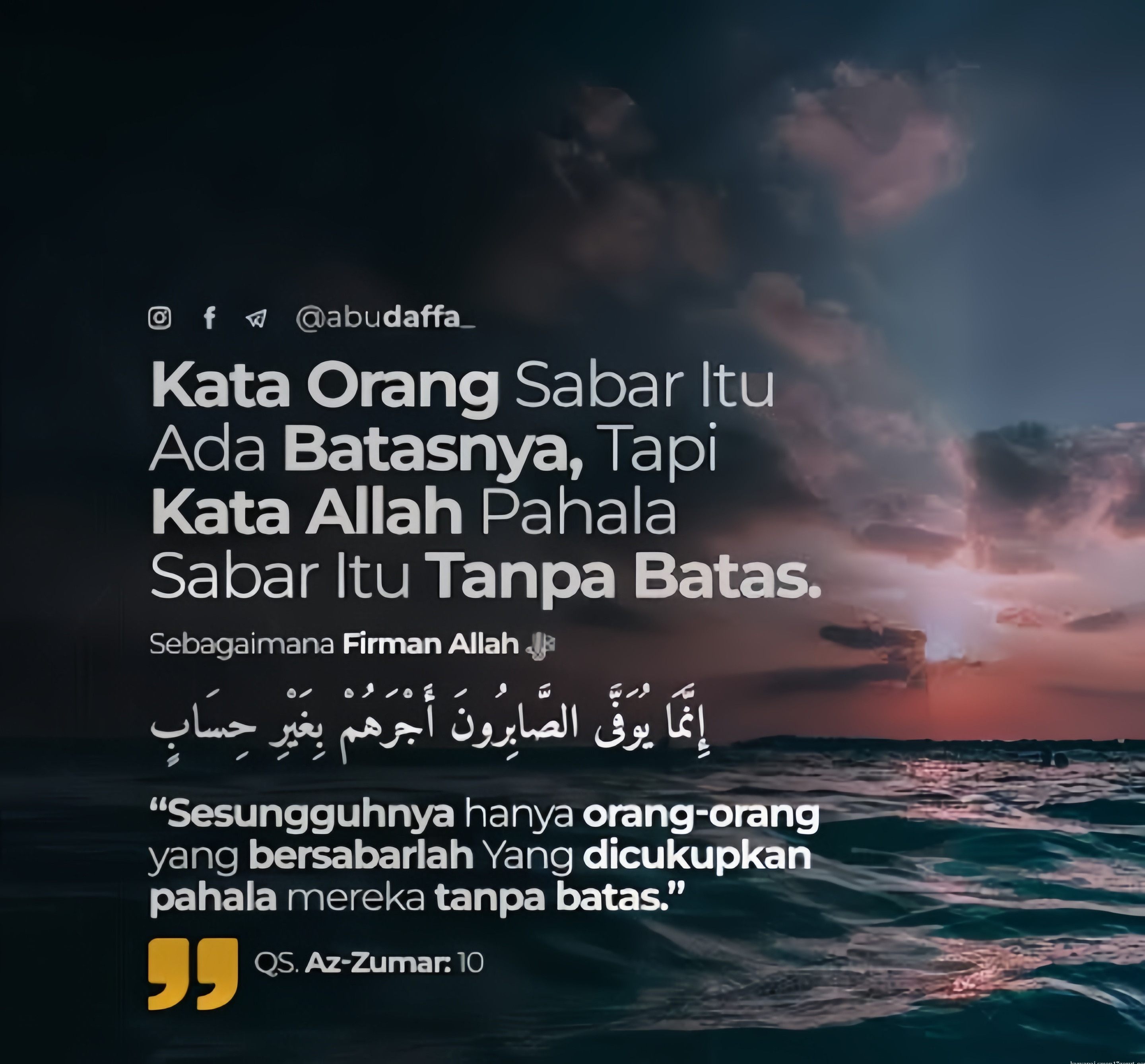 Sabar adalah kunci kehidupan 